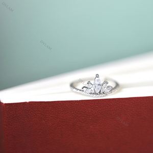 Anillos de Pareja Dylam 925 3925, 1 Juego, Anillos de Plata de Ley Originales, Anillos de Cóctel, Anillos de Boda Sólidos, Joyería Cúbica con Corona - Product Image 3