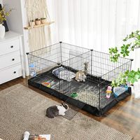 Cage et transporteur pliables de luxe pour cochons d'Inde et hamsters, pour petits animaux, utilisation intérieure et extérieure, avec fond en toile.