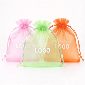 Bolsa de Organza Transparente con Cordón y Logotipo Personalizado, Bolsa de Regalo para Bodas, Dulces, Joyería, Empaque de Artículos Pequeños - Product Image 2