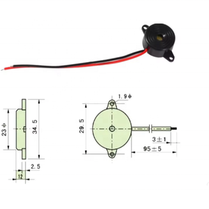Sirène d'alarme électronique SFM-27 DC 3-24V, buzzer piézoélectrique actif, 95 dB, haut-parleur à bip continu - Product Image 5