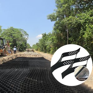 Negro Blanco Amarillo Verde Rrosion Control Construcción de carreteras Protección de taludes Retener pared HDPE Geocell <span class=keywords><strong>Geocelda</strong></span> para canal de agua - Product Image 1