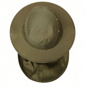 Chapeau de pêche en gros pour l'extérieur avec protection solaire pour le cou, chapeau de safari à large bord pour hommes, chapeau bob de randonnée avec cordon - Product Image 5