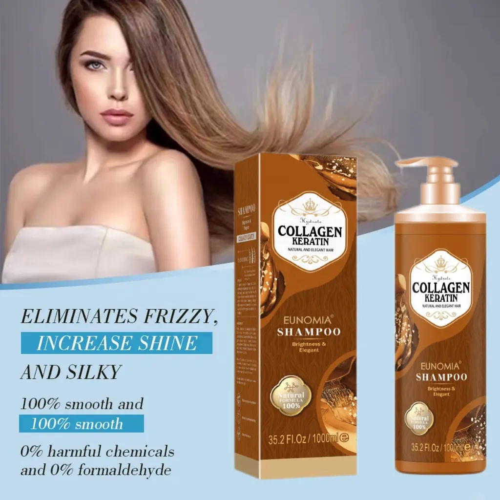 Nueva fórmula en Italia Queratina Anti-Frizz Split Restaurar el equilibrio del cabello suave Champú y acondicionador de colágeno sin sulfato