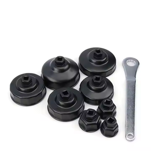Jeu de clés à <span class=keywords><strong>filtre</strong></span> à <span class=keywords><strong>huile</strong></span> professionnel de haute qualité, 9 pièces, en acier à haute teneur en carbone, certifié CE, noir, ajustement universel - Product Image 3