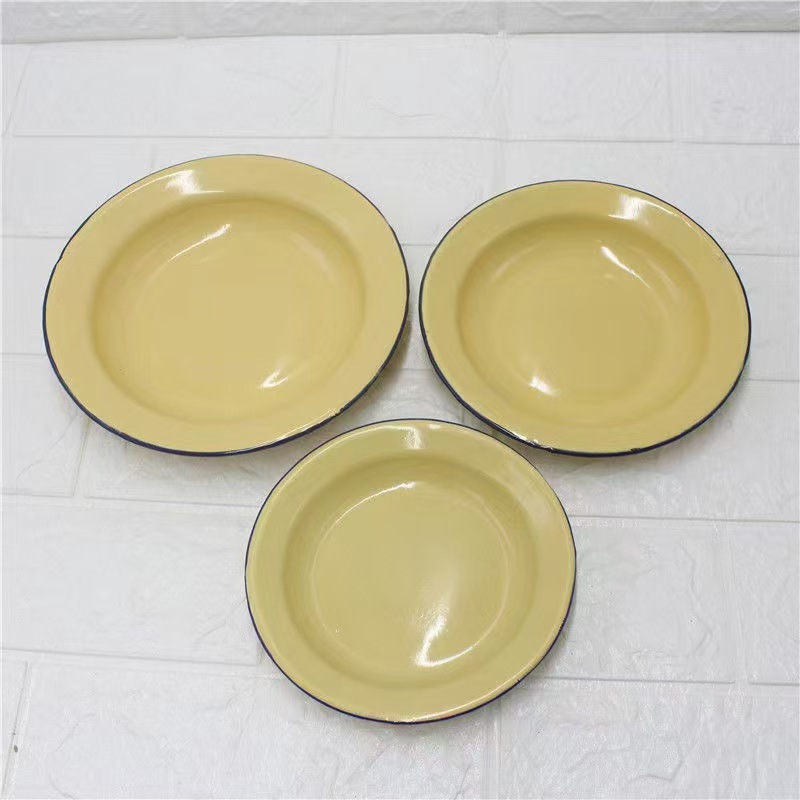 Piatto per hot pot giallo vegetale bianco 14 cm