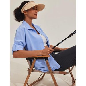 Camisa de Manga Larga para Mujer con Protección Solar UPF 50+, Secado Rápido, con Bolsillos y Cuello Marinero, para Senderismo de Verano - Product Image 5