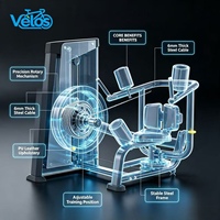 Machine d'entraînement multifonctionnelle Velos avec logo personnalisé gratuit, station à charges guidées, équipement de fitness pour salle de sport, appareil rotatif pour le tronc