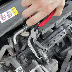 Juego de 5 piezas de alicates de desconexión para coche con mango rojo de 8 pulgadas, dentados, con cabezal recto y en ángulo, de grado profesional para cortar cables - Product Image 3