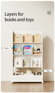 Hobbytree đa chức năng di chuyển kệ sách Tạp Chí Kệ sách 4 tầng trẻ em kệ sách với đồ chơi lưu trữ tổ chức - Product Image 4