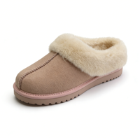 Bottes de neige OEM/ODM en gros, personnalisables avec logo, pour femmes coréennes, chaussures chaudes d'automne et d'hiver en cuir de mouton et de vache, pantoufles d'extérieur
