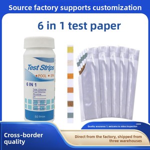 Bandelettes de <span class=keywords><strong>test</strong></span> 6 en 1 pour piscine et spa : <span class=keywords><strong>test</strong></span> du chlore total, du brome, du pH, de l'alcalinité totale, de la dureté totale, de l'<span class=keywords><strong>acide</strong></span> <span class=keywords><strong>cyanurique</strong></span>, kit de <span class=keywords><strong>test</strong></span> de la qualité de l'eau - Product Image 3