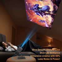 Projecteur intelligent personnalisé P60Pro 1080p Android 14 avec support WiFi 6, prise en charge 4K, 300 lumens, portable