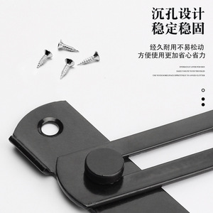 Loquet de porte en acier inoxydable épaissi, pêne de sécurité, loquet plat pour porte coulissante, antivol, quincaillerie de conception industrielle, facile à installer - Product Image 2