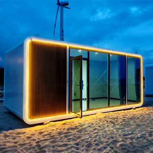 Vente chaude Maison capsule moderne en acier de Chine, mini-maison de luxe, 20 pieds, 40 pieds, <span class=keywords><strong>chambre</strong></span> <span class=keywords><strong>d</strong></span>'hôtes, villa, salon modulaire préfabriqué, cabane Apple - Product Image 6