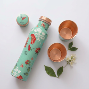 Attractive Design Decorative Printed Copper <b>Bottle</b> Drinking Accessories <b>Prime</b> Quality Copper Material Affordable Price - Product Image 1