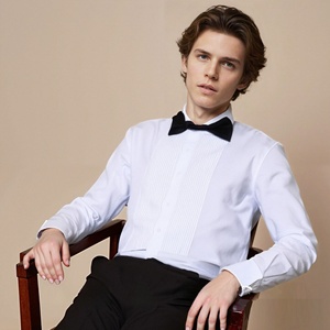 <span class=keywords><strong>Chemise</strong></span> habillée formelle <span class=keywords><strong>pour</strong></span> <span class=keywords><strong>homme</strong></span> à manches longues, <span class=keywords><strong>chemise</strong></span> française de haute qualité, couleur unie blanche, simple boutonnage, popeline, style européen américain - Product Image 2