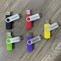 Memoria USB OTG con Logo Personalizado Tipo C, Unidad Flash Metálica Doble USB 2.0 y OTG Flash 3.0 de Alta Velocidad Giratoria