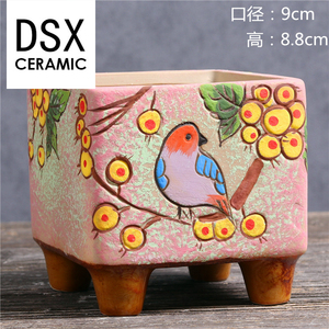 Mini maceta de <span class=keywords><strong>mesa</strong></span> japonesa pintada a mano, <span class=keywords><strong>macetas</strong></span> de cerámica de Cactus <span class=keywords><strong>para</strong></span> plantas suculentas, venta al por mayor de China - Product Image 4