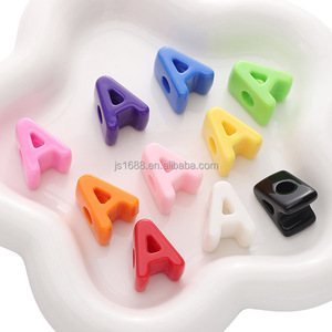 Cuentas acrílicas con letras y agujeros grandes para zapatos, accesorios Diy, pulsera hecha a mano, cadena para teléfono, llavero, cuentas del alfabeto para joyería - Product Image 5