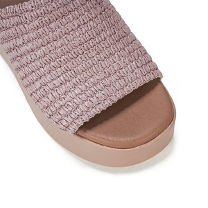 <span class=keywords><strong>Mules</strong></span> compensées confortables pour femmes, à enfiler, avec design tressé, effet pieds nus, pour augmenter la taille, idéales pour les occasions décontractées estivales - Product Image 4