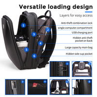 Sac à dos pour homme Sac à dos pour voyage d'affaires Sac pour ordinateur portable Sac pour ordinateur 16 "TSA Customs Lock Anti-theft Waterproof Leisure Street