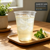 Gobelets transparents en PET pour boisson Matcha avec couvercle plat et paille, et manchon en papier personnalisé pour café à emporter, vente en gros