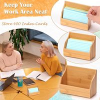Accesorios de Escritorio para Dispensador de Notas Adhesivas, Suministros Escolares para Porta Cuadernos y Organizadores, Madera de Bambú