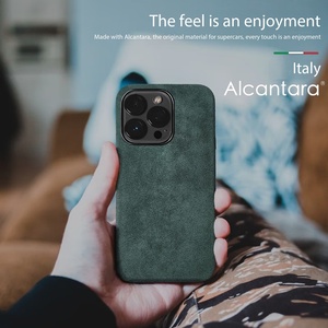 Étui de téléphone pour <span class=keywords><strong>iPhone</strong></span> 16 <span class=keywords><strong>Pro</strong></span> en daim italien de qualité supérieure, entièrement enveloppant, découpé avec précision au laser, aimant puissant, service OEM/ODM - Product Image 5