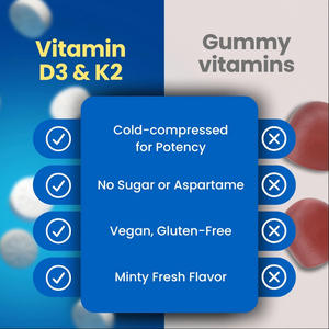 Suplemento de Vitamina D3 K2, Mentas <span class=keywords><strong>Sin</strong></span> Azúcar, 5000 UI, 200 mcg MK-<span class=keywords><strong>7</strong></span>, Apoyo Inmunológico, Mejora el Estado de Ánimo, Salud Ósea, <span class=keywords><strong>Sin</strong></span> Aspartamo, Sabor a Menta - Product Image 6