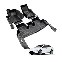 Nouveaux tapis de sol à couverture complète améliorés TPE 5D Design avec tapis de seuil de porte latérale TXR accessoires intérieurs pour Tesla modèle Y 2025-