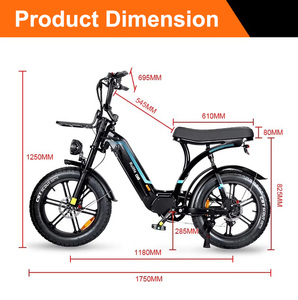 Ruihe Q8 marque chaude 2025 vente directe Sting E vélo Double frein à disque vélo de ville 20 pouces 250W vélo vélo électrique pour adultes - Product Image 6