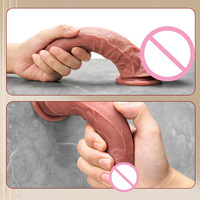 Dildo de Silicona, Juego de 8 Tamaños, Textura Realista con Venas, Dildos para Mujeres, Dildo Flexible y Grande, Impermeable, con Fuerte Ventosa, Juguete para Adultos