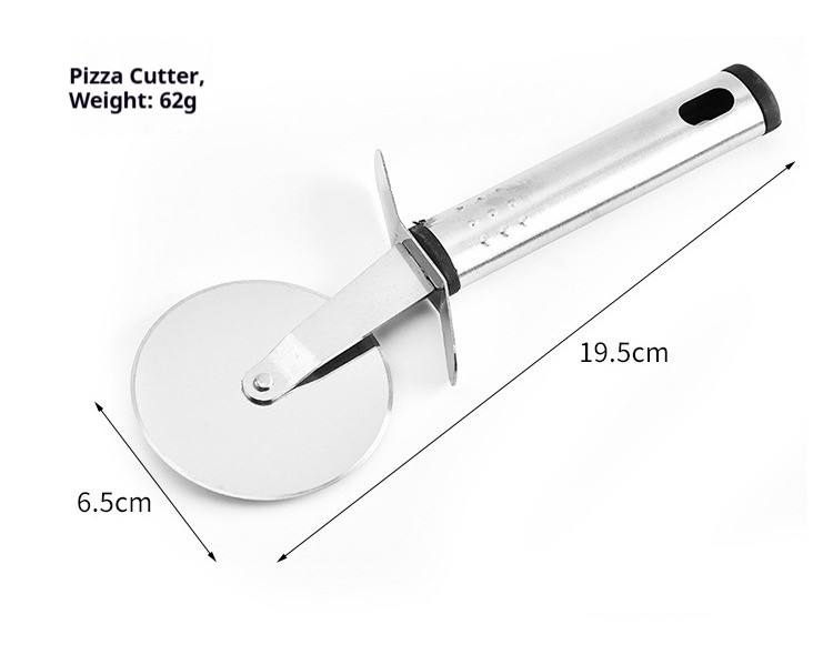 Coupe-pizza en acier inoxydable avec manche en plastique