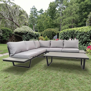 Lujo estilo moderno aluminio Patio jardín Muebles conjunto ocio salón sofá seccional uso al aire libre plástico madera Material hoteles - Product Image 4