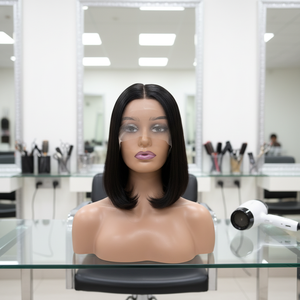 도매 천연 생모 HD 스위스 레이스 프론트 가발 투명 통기성 캡 자연스러운 보브 가발 - Product Image 2