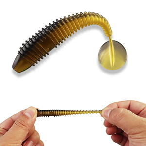 Palmer 5.5Cm 6.5Cm 7.5Cm Kunstbaars Peddelstaart Zacht <span class=keywords><strong>Plastic</strong></span> Visaas Jig Vissen Lokt T Staart Worm Zacht Zwemaas - Product Image 5