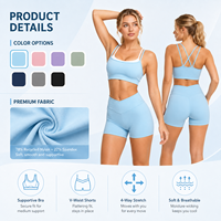 Soutien-gorge de sport personnalisé certifié GRS à double couche et maintien élevé, 78 % nylon recyclé, 22 % élasthanne, dos croisé, séchage rapide, pour femme
