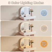 Table de maquillage moderne et écologique avec tiroirs, éclairage réglable, en MDF, meuble de rangement pour chambre et salon
