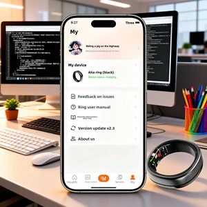Développement d'applications iOS pour bague connectée, concept de matériel personnalisable, livraison en 30 jours, surveillance en temps réel du rythme cardiaque et de l'oxygène, A5 - Product Image 2