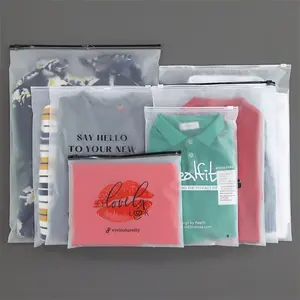 Sacs à vêtement Ziplock sac à fermeture éclair Bikini personnalisé pour paquet logo personnalisé imprimé en plastique pour vêtements givré PVC PE emballage de vêtement