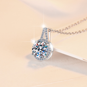 Bijoux fins, forme ronde, certificat GRA, argent <span class=keywords><strong>sterling</strong></span> S925, pendentif en moissanite 1 carat VVs1, collier, cadeau de fiançailles pour femmes - Product Image 2