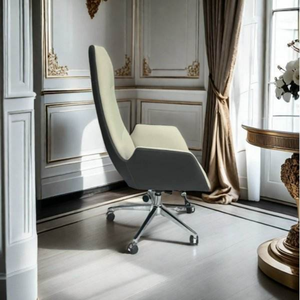 Chaise de bureau simple en bois avec roulettes pivotantes et accoudoirs fixes pour un usage quotidien - Product Image 4
