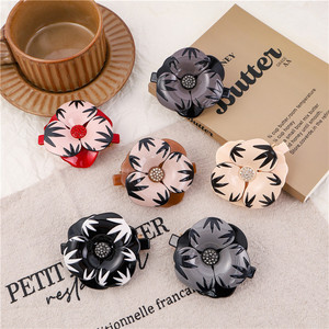 Fermagli per Capelli in Acetato Rosso Stile HONEY di <span class=keywords><strong>Alexander</strong></span>, Fermagli a Molla Retrò Francesi con Cristalli Ceci, Fermagli a Camelia all'Ingrosso - Product Image 2