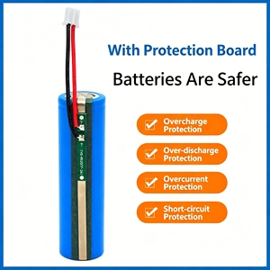 แบตเตอรี่ลิเธียม 18650 3.7V แบบชาร์จได้ พร้อมแผงป้องกันและสายเชื่อมต่อ สำหรับพาวเวอร์แบงค์และเครื่องบันทึกวิดีโอ - Product Image 3