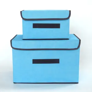 In Stock Cheap Fabric Foldable Storage Box with Handle