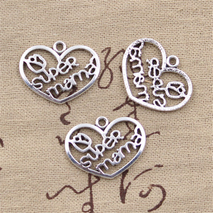 Dijes corazón <span class=keywords><strong>Super</strong></span> <span class=keywords><strong>Mama</strong></span> 20x26mm hecho a mano ajuste, colgantes de Color plata tibetana Vintage, DIY para collar de pulsera - Product Image 4