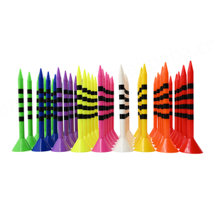 Listo para enviar Reposabrazos de pelota superior más anchos 83mm Accesorios de entrenamiento de golf Camiseta de golf de plástico Colores mezclados Camisetas de golf empaquetadas a granel duraderas - Product Image 1