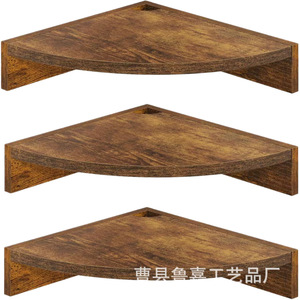 Wall Corner Wooden <b>Shelf</b> 3 Tier Wall Mounted Storage Rack For Books And Miscellaneous Items <b>Bedroom</b> Study Organization - Product Image 3