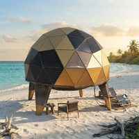 Capsule Spatiale Préfabriquée de Luxe à Double Pont Ovale avec Fenêtre Panoramique à 360°, Pod de Camping Modulaire en Aluminium, Hôtel Glamping Préfabriqué 1