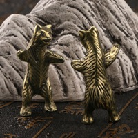 1 pièce Nouveauté en gros Figurine d'ours en laiton antique, mignonne, pour figurines de thé et bureaux